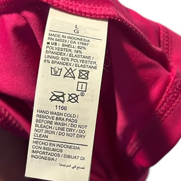 Old Navy Women's L Tie-Shoulder Underwire Tankini Swim Top Flamingo Pink Bright - Picture 5 of 5